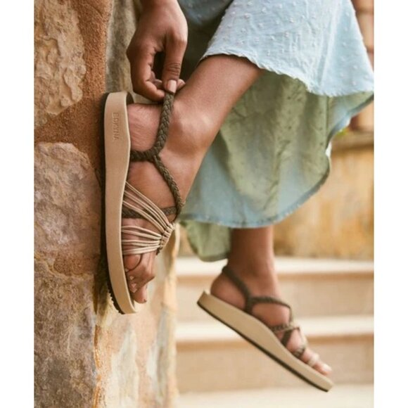 Bokyna Elevate Arch Support Comfort Sandals Sand EU 40/US 9 NWOT Braided Strap - Picture 2 of 8